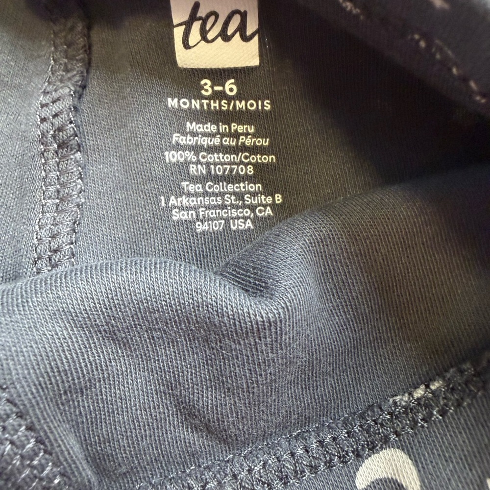 Tea Collection 3–6M Pink Cat Top & Moon Leggings Set | EUC - Picture 7 of 7